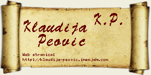 Klaudija Peović vizit kartica